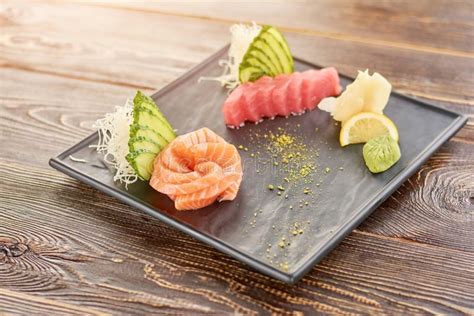 Beautifully Served Fresh Fish Sashimi Set Stock Image Image Of