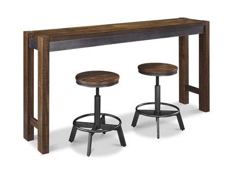 Accent your living room with a coffee, console, sofa or end table. Torjin XL Sofa Table With 2 Stools in 2020 | Counter table ...