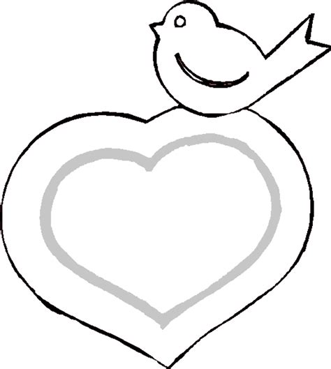 Valentine Coloring Pages Birds And Hearts