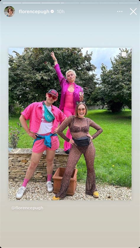Florence Pughs Still Rocking Barbiecore Pink This Time Under A Sheer Jumpsuit Cinemablend