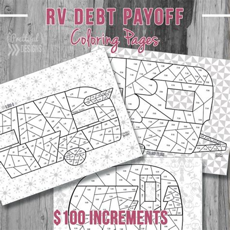 This is my third debt free chart for paying off another credit card. Retro RV Camper Debt Payoff Coloring Pages Financial ...