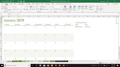 How To Make A Calendar In Excel