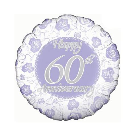 Happy 60th Diamond Anniversary Round Foil Helium Balloon 46cm 18 In