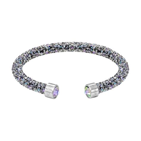 Bracelet Jonc Ouvert Swarovski Crystaldust Gris Irisé 5273639 Pour Femme
