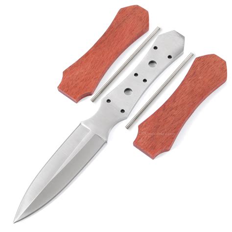 Boot Dagger Fixed Blade Combo Knife Kit Diy Blade Blank Wbloodwood