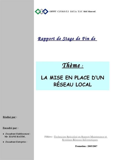 Exemple Page De Garde Rapport De Stage Vrogue Co