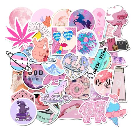 Buy Pink Cute Stickers 50pcs Vsco Stickers For Laptop And Water Bottle Decal Aesthetic Trendy