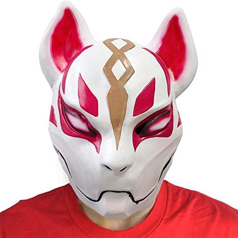 Halloween Fox Drift Mask Cosplay Costume Latex Adult Youth Fortnite