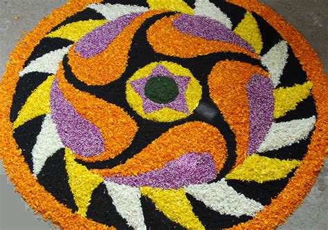 Varieties of flowers in different colours. Worlds Largest collection of Pookalams (Flower Carpet ...