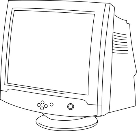 Outline Computer Monitor Clip Art Free Vector 4vector