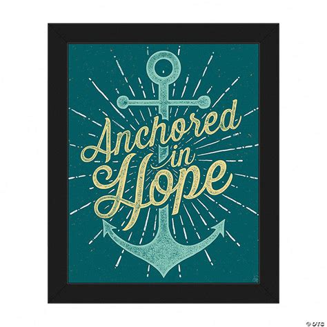 Creative Gallery Anchored In Hope Teal 16x20 Black Framed Wall Art