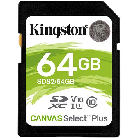 Kingston 64gb Canvas Select Plus Uhs I Sdxc Memory Card