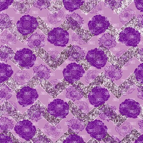 purple floral glitter chevron digital paper