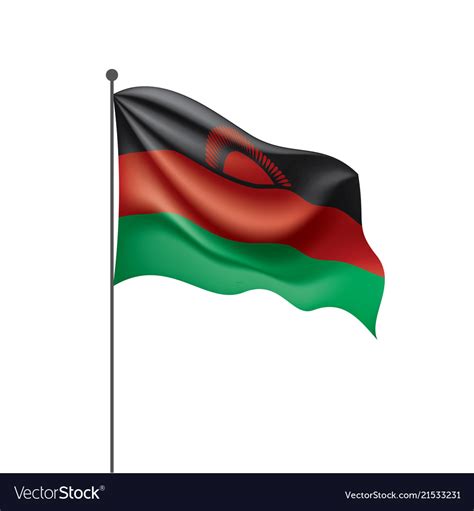 Malawi Flag On A White Royalty Free Vector Image