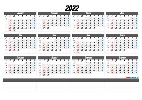 2022 Calendar With Week Numbers Printable 6 Templates