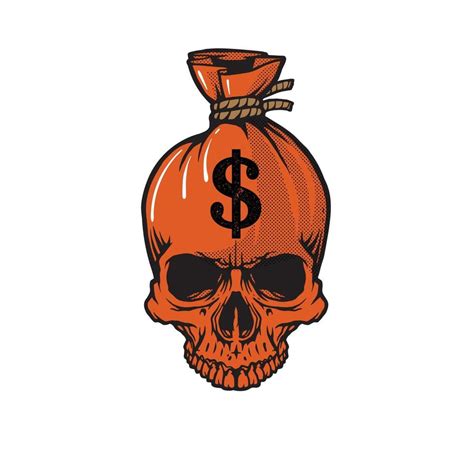 Skull Sack Dollar Creepy Money 3236326 Vector Art At Vecteezy