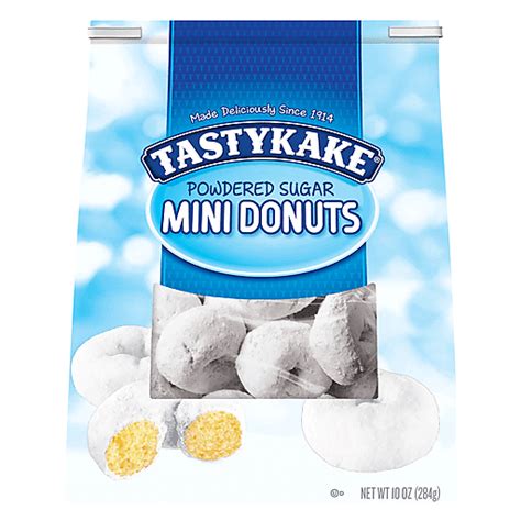Tastykake Powdered Sugar Mini Donuts 10 Oz Bag Doughnuts Pies
