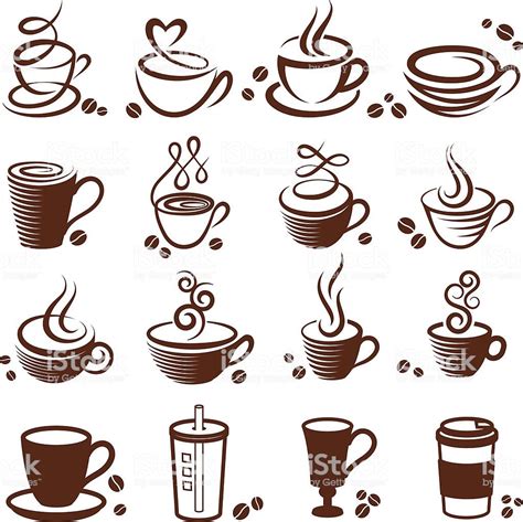 Coffee Cup Vector White Icon Set Coffee Tattoos Coffee Art Coffee Cups