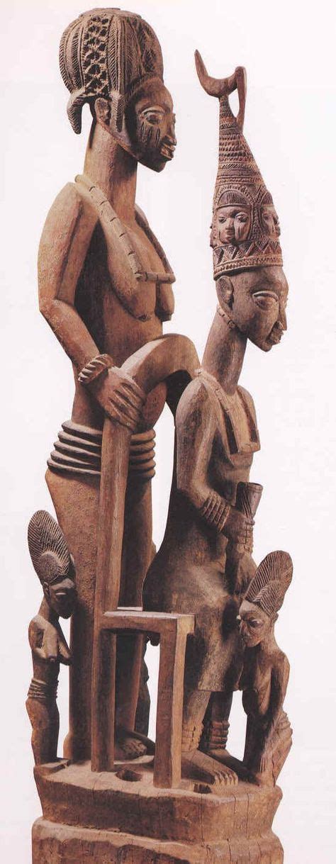 This Veranda Post Is One Of Four Sculpted For The Palace At Ikere By The Renowned Yoruba Artist