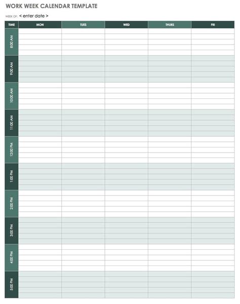 Free Fillable Weekly Schedule Templates Free Calendar Template