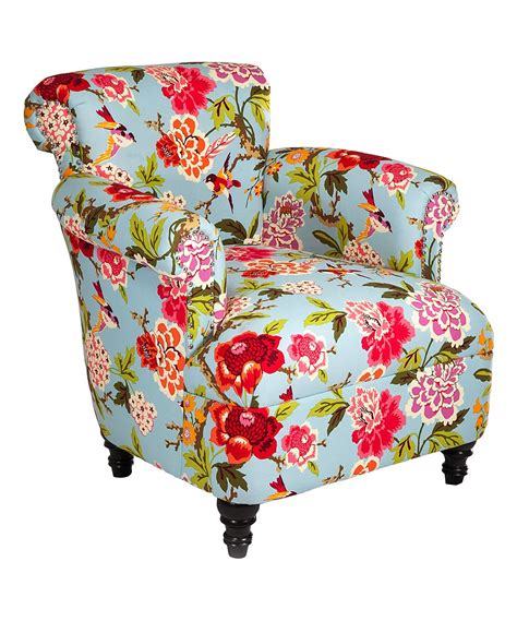 Pale Blue Floral And Bird Armchair Zulily Furniture Armchair Comfy