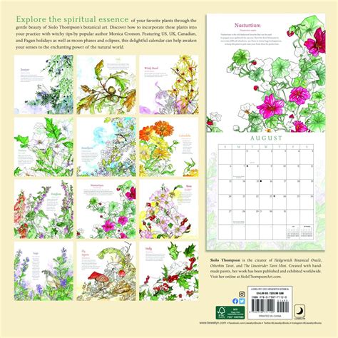 Llewellyns Hedgewitch Botanical 2023 Wall Calendar By Siolo Thompson