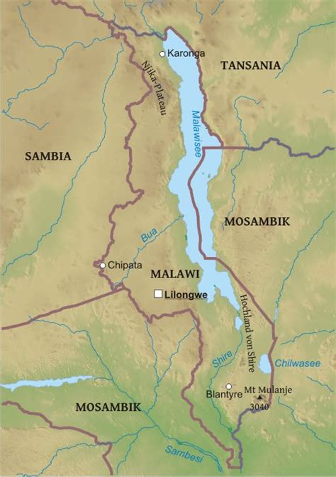 Karte Von Malawi Freeworldmaps Net