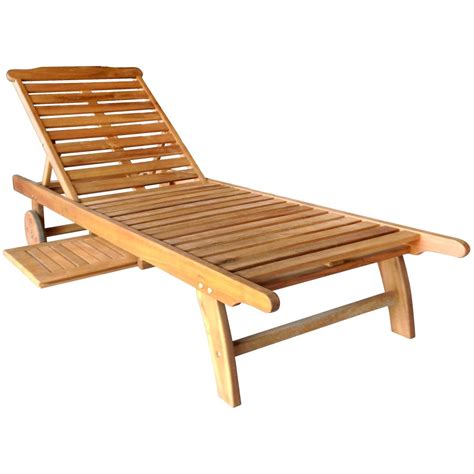 Wooden Sun Lounger With Four Reclining Positions Ubicaciondepersonas