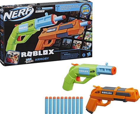 Nerf Roblox Jailbreak Armory Includes 2 Hammer Action Blasters 10