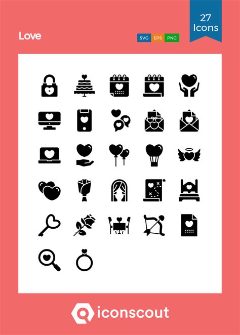 Love Icon Pack 27 Glyph Icons Chart Tool Box Icon Clip Lights Art
