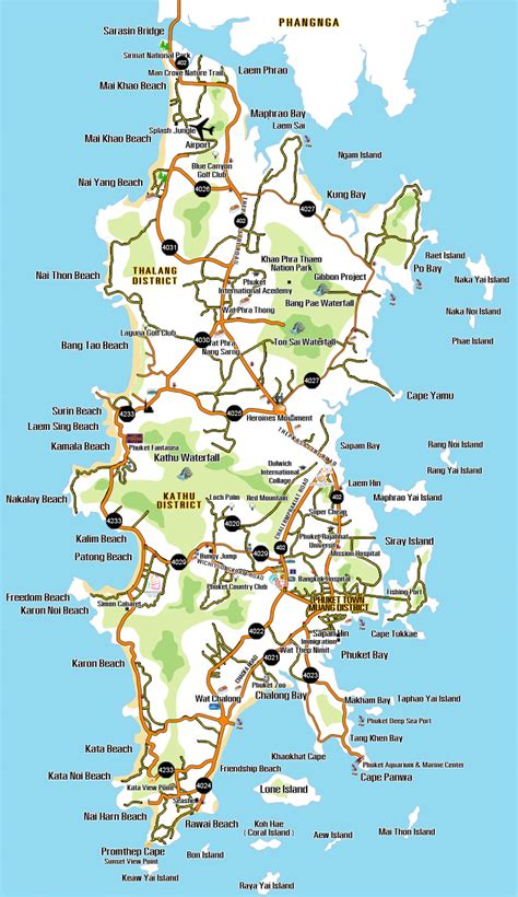 Phuket Map Of Hotels From Phuket Thailand