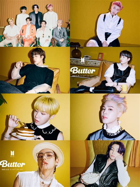 There are lots of comments saying that taehyung's hair is pretty. BTS "Butter" Photos Released! BTS Members Are So Colorful ...