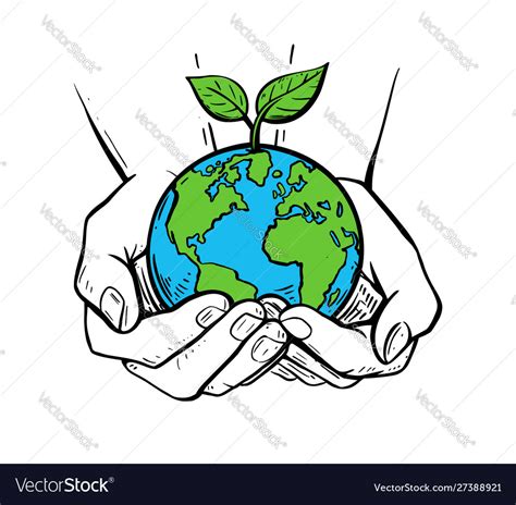 Girls Holding Planet Earth Royalty Free Vector Image
