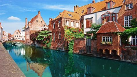 Bruges City River Belgium Building Wallpapers Hd Desktop And