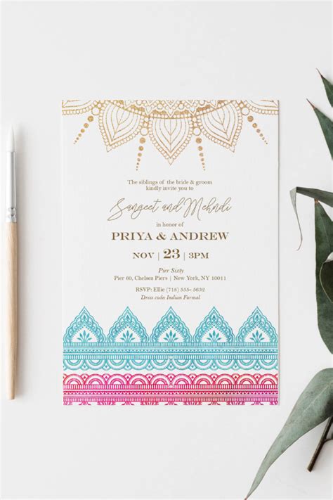 Whether business or private occasion, beautifully designed invitation cards are very important part of preparing for the event. Indian Bridal Shower Sangeet or Mehndi Template Indian | Etsy in 2020 | Indian bridal shower ...
