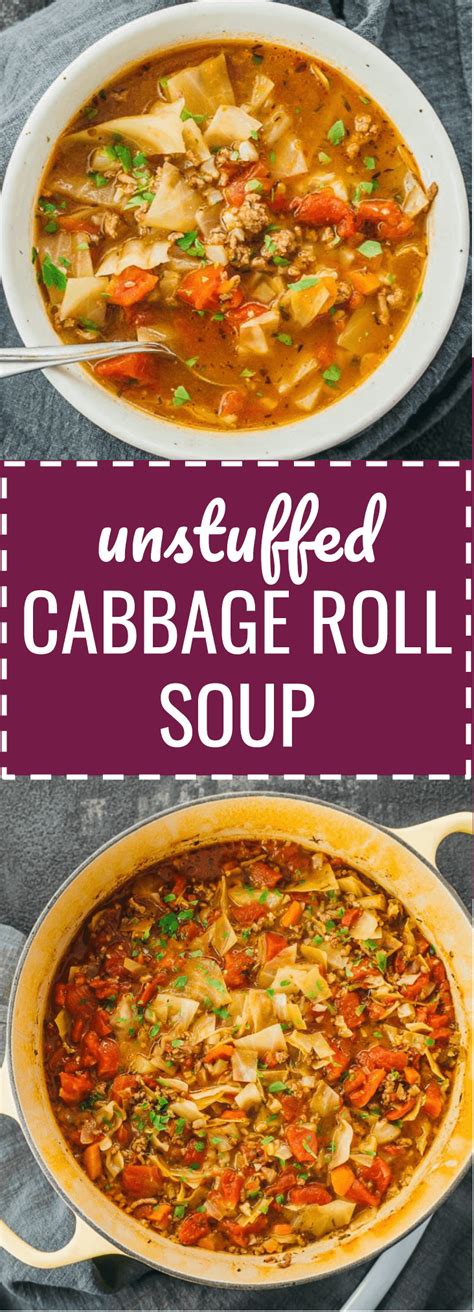 This Unstuffed Cabbage Roll Soup With Meat Is An Easy Simple Way To Enjoy This Hearty And Hea