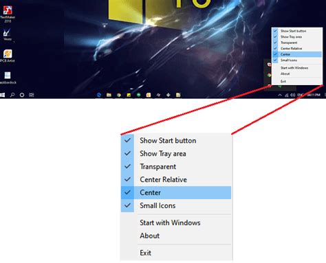 How To Center Taskbar Items Toggle Small Icons In Windows 10 In 1 Click