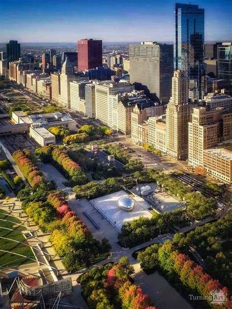 Millennium Park From Above By Ken Zen Turningart