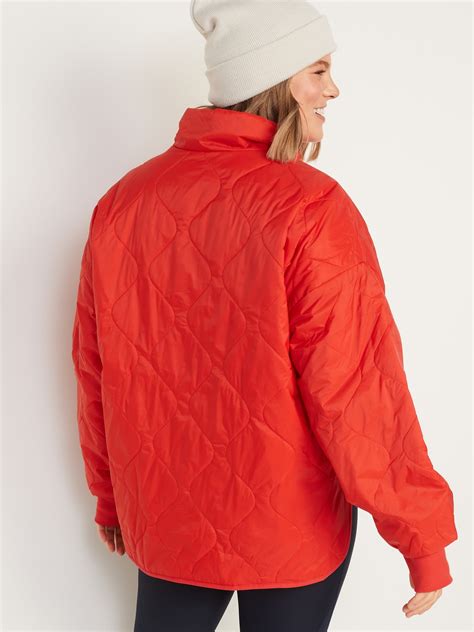 Packable Half Zip Water Resistant Quilted Jacket For Women Old Navy