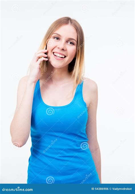 Smiling Young Woman Talking On The Phone Stock Photo Image Of Mobile