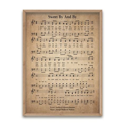 Sweet By And By Vintage Hymn Wall Art Print Biblical Sheet Etsy