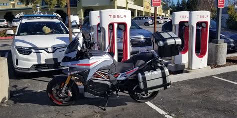 Long Range Electric Motorcycles Are Now Charging Up At Tesla