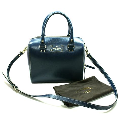 Great savings & free delivery / collection on many items. Kate Spade Alessa Wellesley french Navy Satchel/ Handbag ...