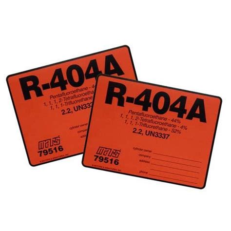 R 404a R404a Hvacr Labels 79516 Color Coded