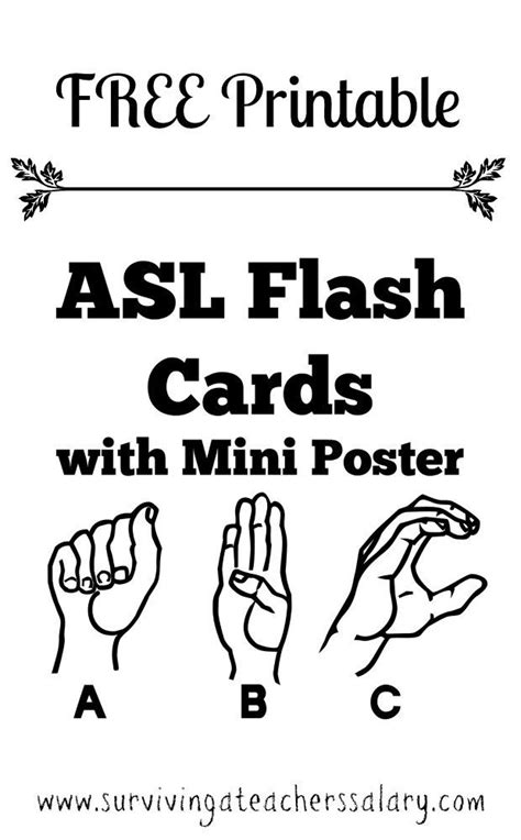 American Sign Language Printable Cards