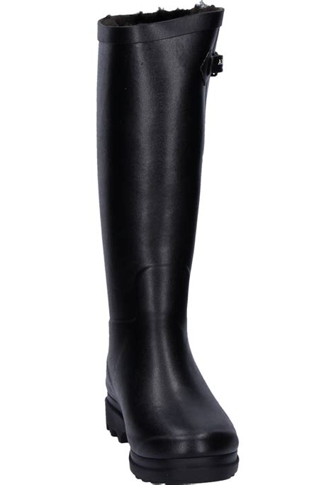 The New Aiglentine Fur 2 Black Winter Rubber Boots By Aigle