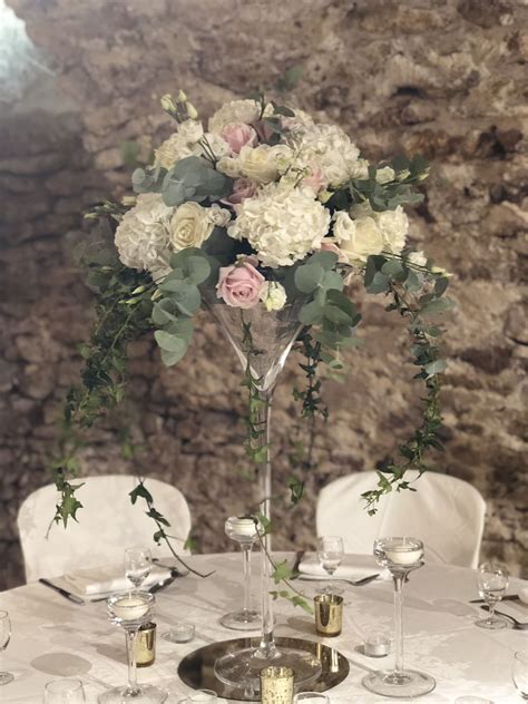 Centre de table vase martini mariage | Wedding centerpieces, Wedding
