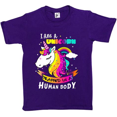 I Am A Unicorn Trapped In A Human Body Kids Girls T Shirt Ebay