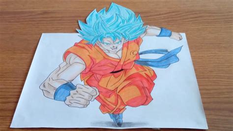 Pencil sketches of love beautiful 3 ways to draw in 3d wikihow. Speed Drawing - GOKU SUPER SAIYAN BLUE 3D - YouTube