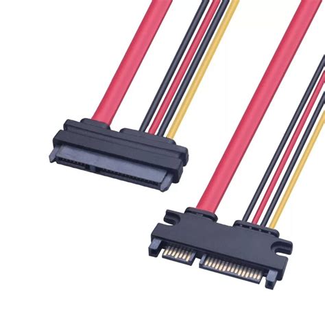 Cable Extensión Alimentación Datos Ata Serie Sata 30 Cm 22 Pines 15 7 Macho A Hembra